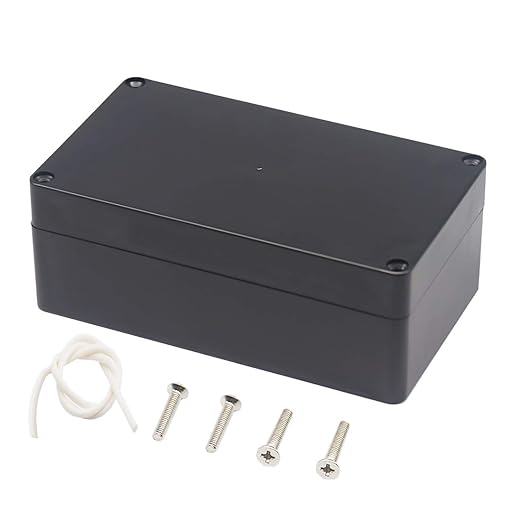 Junction Box, Zulkit Project Box IP65 Waterproof Outdoor Box ABS Plastic Electrical Boxes Electronic Enclosure Black 6.22 x 3.54 x 2.36 inch (158 x 90 x 60mm) by Zulkit