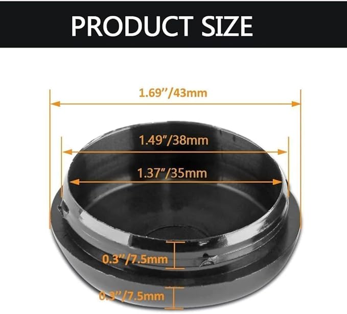 1.5 Inch Furniture Glides, 38-Pack Black Replacement Chair Leg Caps for Wrought Iron Patio Sets, Easy Install Floor Protectors for Outdoor Furniture - Image 2