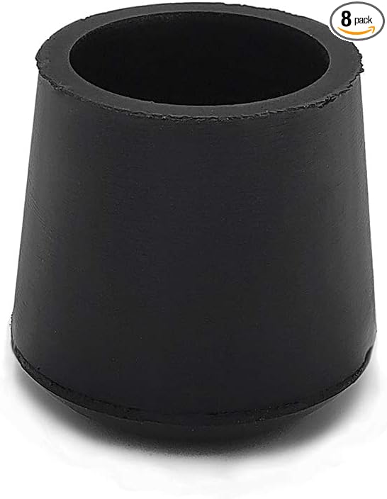 Flyshop 1", 25 mm, Patio Round Chair Leg Caps, Furniture Table Feet Covers Floor Protectors, Anti-Skid Durable Thick Rubber Leg Tips, 8 Pack, Black by Flyshop