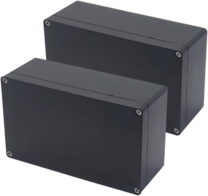 2 Pack Project Box IP65 Waterproof Junction Box ABS Plastic Black Electrical Boxes DIY Electronic Project Case Power Enclosure 7.87 x4.72 x2.95 inch (200x120x75 mm) by Otdorpatio