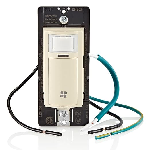 Leviton Humidity Sensor Switch for Bathroom Exhaust Fan, Automate Ventilation, Air Circulation, Moisture Control, ¼ HP, Single Pole, DHS05-1LT, Light Almond - Image 14