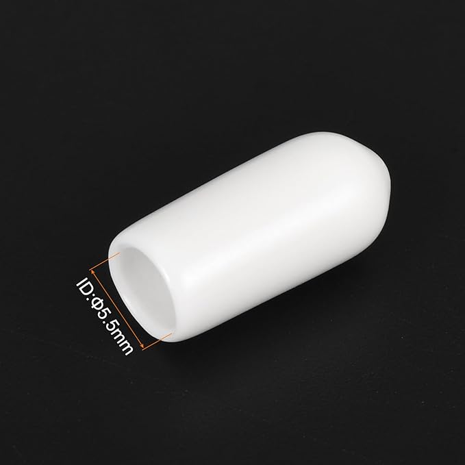 uxcell 20pcs Rubber End Caps 5.5mm ID Vinyl Round End Cap Cover Screw Thread Protectors White - Image 3