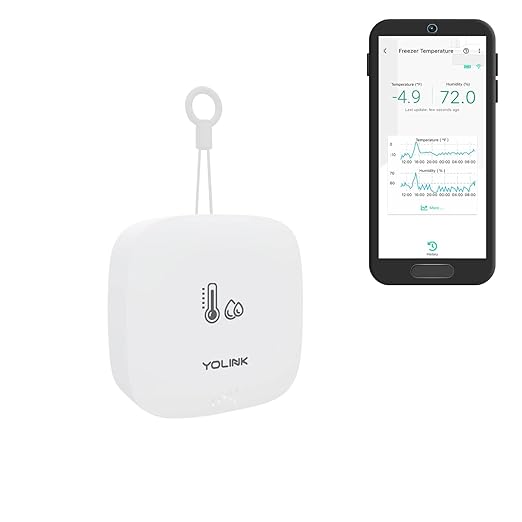 YoLink Smart Outdoor Temperature & Humidity Sensor, Hygrometer, Thermometer, 1000' Long Range, 2 Years Battery Life, Emails, Text/SMS, App Alerts, Alexa, IFTTT Integration. Hub Required! by YoLink