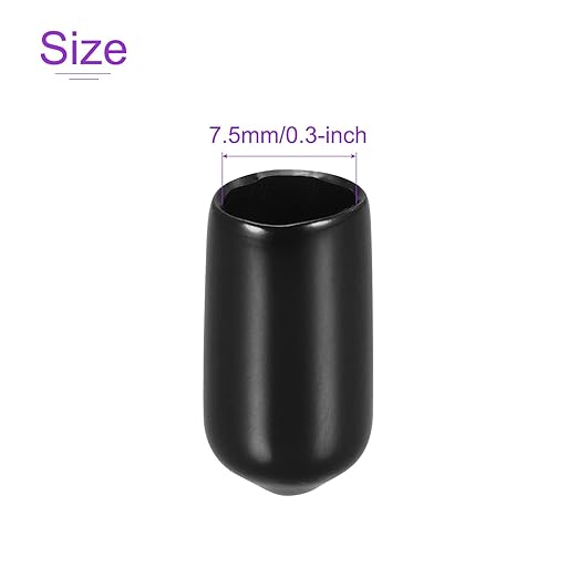 DMiotech 100 Pack 7.5mm ID Black Screw Thread Protectors Rubber End Caps Bolt Covers for Screw Bolt Furniture Pipe - Image 4