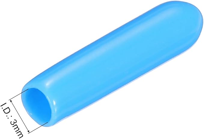 uxcell 20pcs Rubber End Caps 3mm(1/8") ID Vinyl PVC Round Tube Bolt Cap Cover Screw Thread Protectors,Light Blue - Image 3