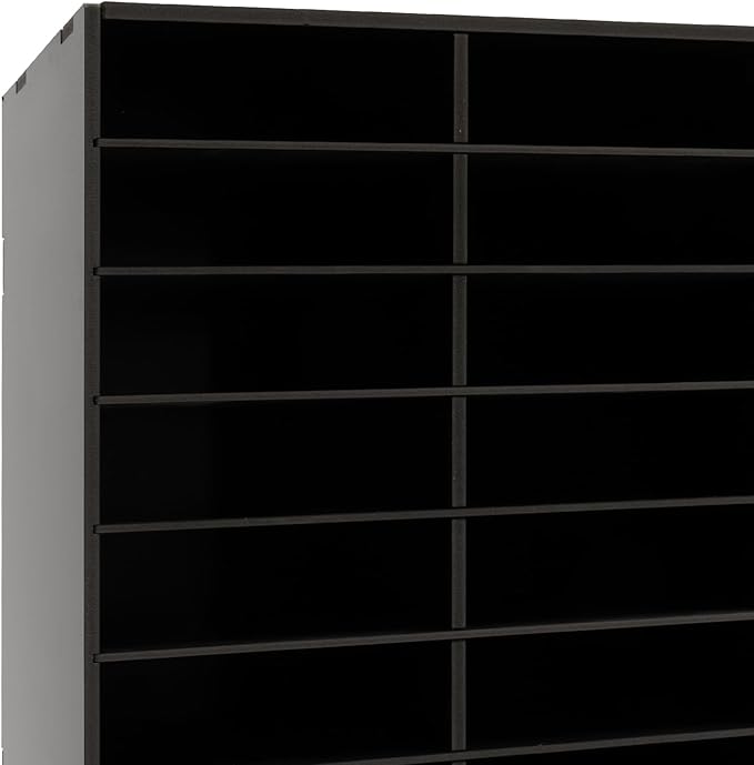 Literature Organizers 24/36Slots Mail Sorter Compartment Files Rack File Cabinet Mail Organizer Office Mailbox Storage Files Manuals Books for Office Company (BGQHQNI9WDFKH - 24 Slots - Black) - Image 4