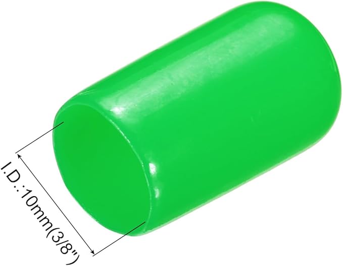 uxcell 20pcs Rubber End Caps 10mm(3/8") ID Vinyl PVC Round Tube Bolt Cap Cover Screw Thread Protectors Green - Image 3