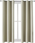 ChrisDowa Grommet Room Darkening Curtains for Bedroom and Living Room - 2 Panels Set Thermal Insulated Blackout Curtains (Beige, 38W x 54L) by ChrisDowa