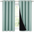 NICETOWN 100% Blackout Curtains 54 inches Long, Double-Deck Completely Blackout Window Treatment Thermal Insulated Lined Drapes for Small Window (Aqua Blue, 1 Pair, 52 inches Width Each Panel) by NICETOWN