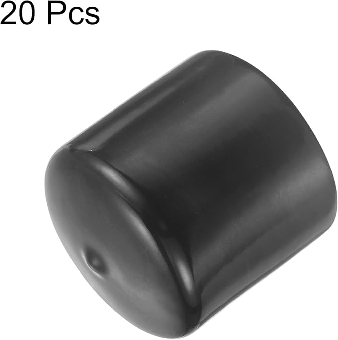 uxcell 20pcs Rubber End Caps 47mm(1 7/8") ID Vinyl Round Tube Bolt Cap Cover Thread Protectors Dark Grey - Image 2