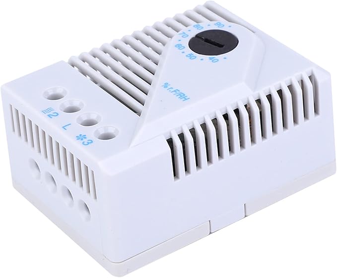 Mechanical Humidity Controller, MFR012 Hygrostat Humidity Switch, Fan Heater Humidity Adjuster for TV Cabinet Humidity, 35mm DIN Rail EN50022, Light Gray (MFR012) - Image 8