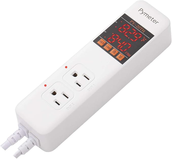 Temperature and Humidity Controller Reptile Mushroom Greenhouse Thermostat Pre Wired Dual Controlled Outlets Heater Fridge Humidifier Dehumidifier - Image 2