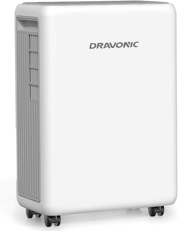 30 Pints Dehumidifier for Basement and Home, Quiet 3-Mode Operation with Continuous Drain Hose, 0.4 Gal Tank, Auto Defrost and 24H Timer for Bedrooms and Bathrooms (White, 30 Pints) by Dravonic