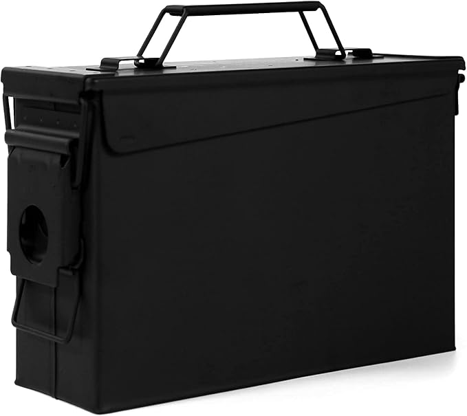 GUGULUZA Metal Ammo Can 30/50 Cal, Lockable Bullet Storage Case, Waterproof & Airtight Containers Box with Flip Top for Long-Term Storage Shotgun, Rifles, Pistols Ammunition - Image 2