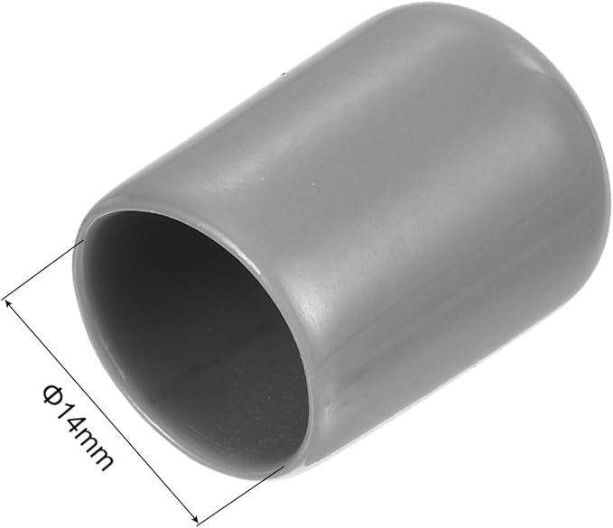 uxcell 20pcs Rubber End Caps Protective Caps 14mm ID Vinyl PVC Round Tube Bolt Cap Cover Screw Thread Protectors, Light Grey - Image 3