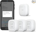 YoLink SpeakerHub & Three Water Leak Sensors Starter Kit – Plays Tones/Sounds, Spoken Messages, LoRa-Powered ¼ Mile Range, App Alert, Emails, SMS/Text, IFTTT by YoLink