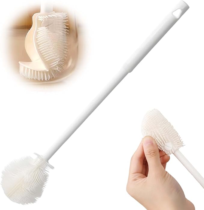 360° Flexible Silicone Bottle Brush with Long Handle, 2025 New Bottle Cleaning Brush, Deep Cleaning Brush for Narrow Neck Bottles, Water Bottles, Baby Bottles, Flasks Soft Bottle Brush (1PC) by AprYew