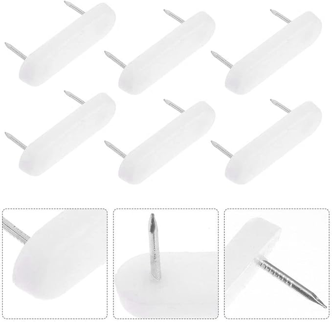 Haidong-36PCS White Plastic Head Double pin,Multifunctional Furniture Chair Foot pad Sliding Nail、Bed Skirt Fixed pin Nylon Moisture-Proof and wear-Resistant Silencer. - Image 2