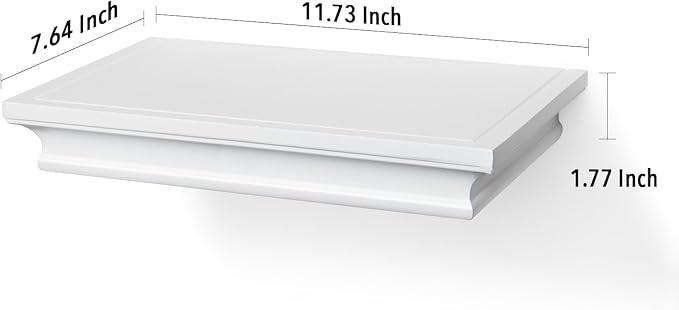 AHDECOR White Floating Shelves Wall Mounted, Deeper Wall Storage Shelf for Home Décor, Super Sturdy, Easy to Install, 12” Wide, 7.75” Deep - Image 3