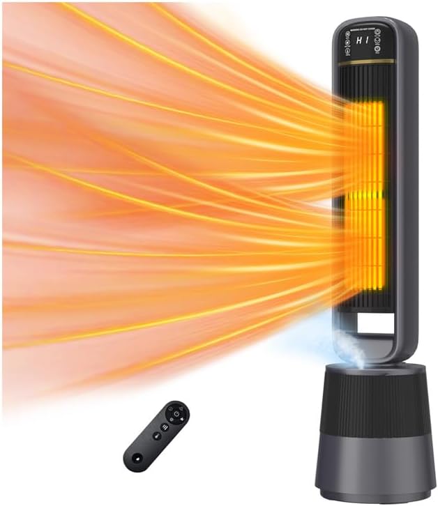Auertech 35.5" Space Heater with Humidifier, 2 in 1 Electric Space Heater with 1.75L Water Tank, Oscillating Room Heaters with Dual-Fan & Thermostat, Space Heaters for Indoor Use Large Room, Bedroom by Auertech