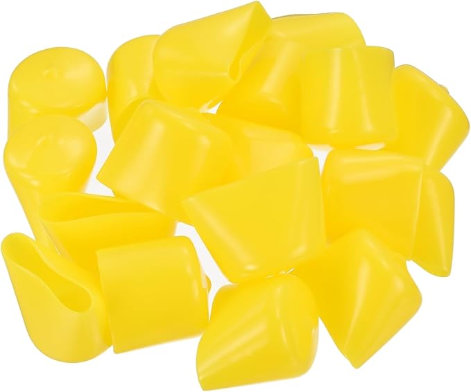 uxcell 20pcs Rubber End Caps 32mm(1 1/4") ID Vinyl PVC Round Tube Bolt Cap Cover Screw Thread Protectors Yellow - Image 4