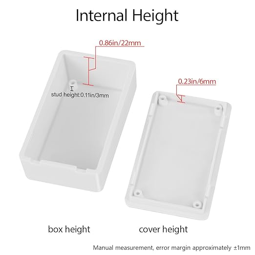 LeMotech Project Box 10 Pieces ABS Plastic Electrical Project Case Small Junction Box for Electronics White 3.15 x 1.97 x 1.02 inch (80 x 50x 26 mm) - Image 4