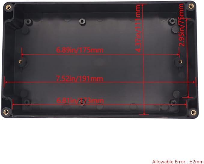 Project Box IP65 Waterproof Junction Box ABS Plastic Black Electrical Boxes DIY Electronic Project Case Power Enclosure 7.87x4.72x2.2 inch (200x120x56 mm) - Image 3