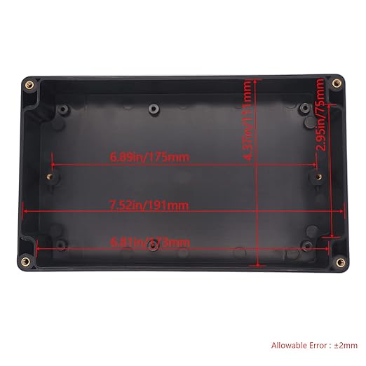 Project Box IP65 Waterproof Junction Box ABS Plastic Electrical Boxes DIY Electronic Project Case Power Enclosure 7.87x4.72x2.2 inch (200 x 120 x56 mm) - Image 3