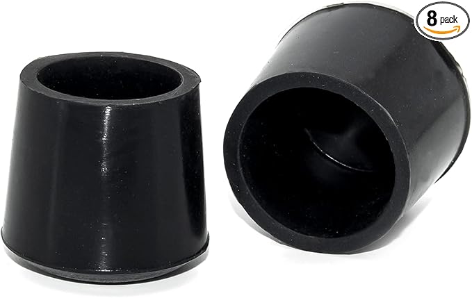 Flyshop 7/8", 22 mm, Patio Round Chair Leg Caps, Furniture Table Feet Covers Floor Protectors, Anti-Skid Non-Marking Silicone Legs Tips, 8 Pack, Black by Flyshop