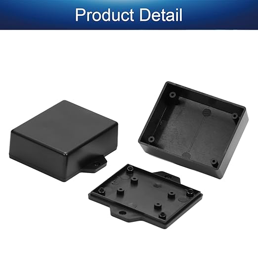 Fielect 2Pcs Project Box ABS Plastic Junction Box Universal Electrical Project Case Enclosure with Ear Black, 2.44 x 1.97 x 0.87 inch inch - Image 4