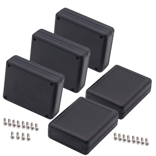 Zulkit 5 Packs Project Boxes ABS Plastic Electrical Project Case Power Junction Box Black 3.54 x 2.76 x 1.10 inch (90 x 70 x 28 mm) by Zulkit