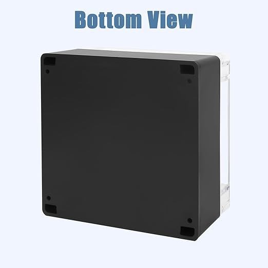 LeMotech Electrical Box Clear Cover Project Box IP65 Waterproof Junction Box ABS Plastic Case Universal Enclosure for Electronics, Black 6.1"x 6.1"x 3.4"(160x160x90mm)(Pack of 1) - Image 4