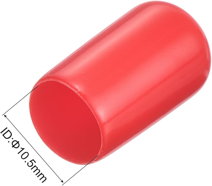 uxcell 20pcs Rubber End Caps 10.5mm ID Vinyl Round Tube Bolt Cap Cover Thread Protectors Red - Image 3