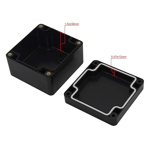 LeMotech ABS Plastic Electrical Project Case Power Junction Box, Project Box Black 3.27"x3.19"x2.2"(83 x 81 x 56mm)(Pack of 2) - Image 4