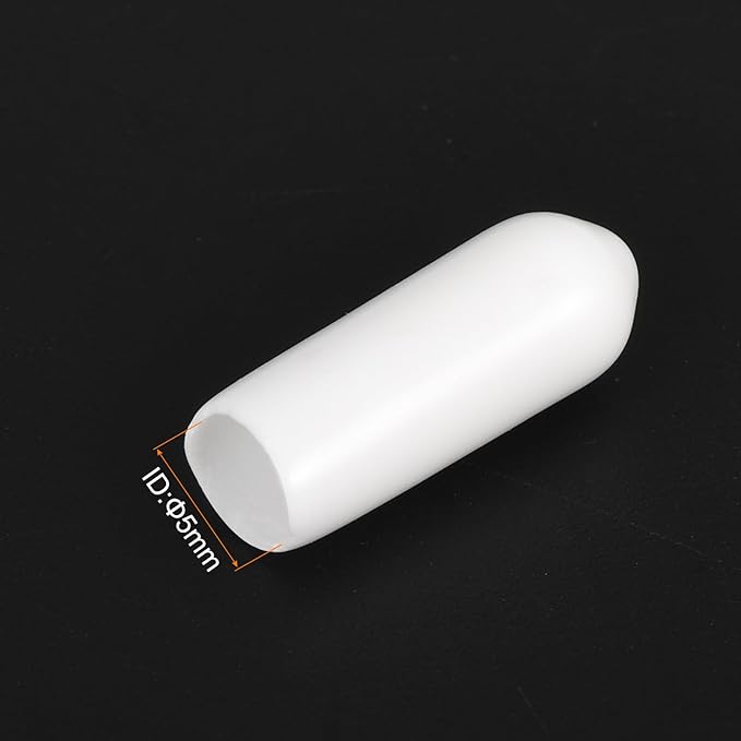 uxcell 20pcs Rubber End Caps 5mm ID Vinyl Round End Cap Cover Screw Thread Protectors White - Image 3