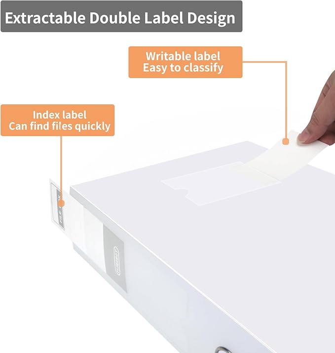 HUA JIE A4 Storage File Boxes Plastic Archives Cases with Lid, File Folder Organizer Document Filing Box for office,31×5.5×23.5 cm, Transparent(Pack of 6) - Image 8