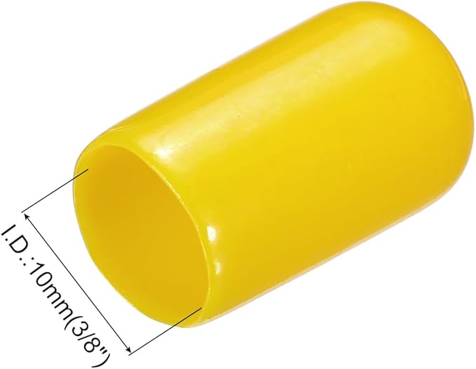 uxcell 20pcs Rubber End Caps 10mm(3/8") ID Vinyl PVC Round Tube Bolt Cap Cover Screw Thread Protectors Yellow - Image 3