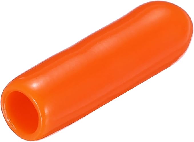 uxcell 20pcs Rubber End Caps 3mm(1/8") ID Vinyl PVC Round Tube Bolt Cap Cover Screw Thread Protectors,Orange by uxcell