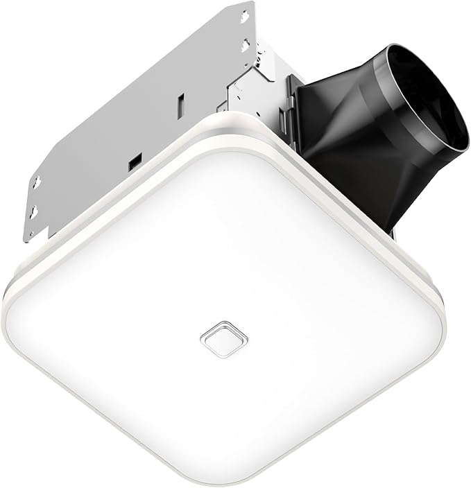 OREiN 2-in-1 Bathroom Exhaust Fan with Light, 100 CFM Bathroom Fan Light, 1.5 Sones Quiet Ventilation Fan Combo for Shower, Energy Star Certified, HVI/FCC/ETL Listed, Ceiling Cut-Out 8.11" x 7.48" by OREiN