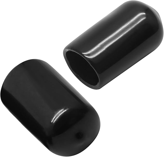 24 Pcs Round Rubber End Caps, 5/16" (8mm) ID Vinyl Flexible Screw Thread Protectors, Black Bolt End Caps for Metal Tubing Rod Bolt - Image 6