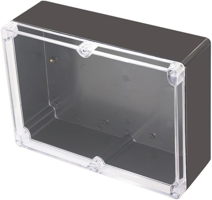 Project Box IP65 Waterproof Junction Box ABS Plastic Black Electrical Boxes DIY Electronic Project Case Power Enclosure Clear Cover 11.42”x8.27“x3.94 by Otdorpatio