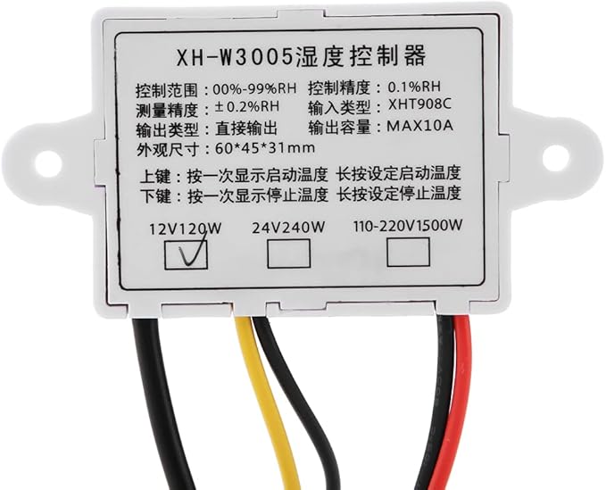 FTVOGUE XH-W3005 Digital Humidity Controller Humidity Controller Humidity Control Switch 0~99%RH 12V 24V 220V[220V] Temperature and Humidity Sensor - Image 7