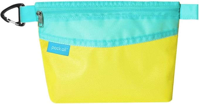pack all Water-resistant Material Zipper Pouch, Mesh Zipper Bag for Storage, Travel, Office (Small, Yellow) by packall