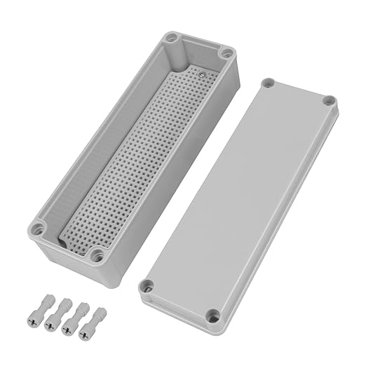 Junction Box，9.8"x 3.1"x 2.8" Outdoor Electrical Box with Mounting Plate, IP67 Dustproof Waterproof ABS Plastic Project Box, DIY Electrical Enclosure Gray (250x 80x 70 mm) - Image 9