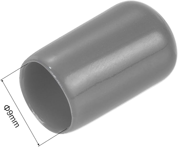 uxcell 20pcs Rubber End Caps 9mm(3/8") ID Vinyl PVC Round Tube Bolt Cap Cover Screw Thread Protectors Dark Grey - Image 3