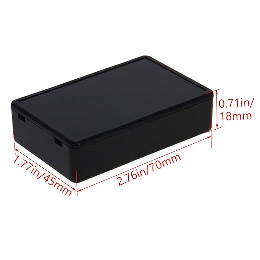 Fielect 10Pcs Dustproof Electronic Junction Box Plastic Enclosure Project Box for Electronic Projects ABS Black 2.76 x 1.77 x 0.71 inch - Image 2