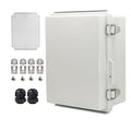 Outdoor Waterproof Electrical Box Junction Box Weatherproof IP67 ABS Plastic Enclosure Switch Router Project Box Electronics DIY Enclosure With Mounting Plate Wall Bracket Grey 8.6"x6.6"x4.3" by YETLEBOX