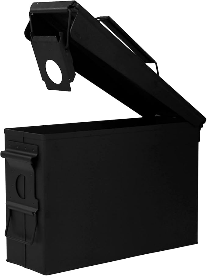 GUGULUZA Metal Ammo Can 30/50 Cal, Lockable Bullet Storage Case, Waterproof & Airtight Containers Box with Flip Top for Long-Term Storage Shotgun, Rifles, Pistols Ammunition by GUGULUZA