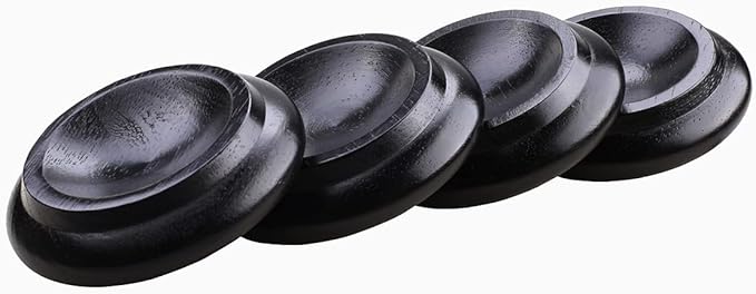 4 Pcs Solid Wood Upright Piano Caster Cups,Furniture Caster Cups,HilerPunk Sofas Beds Chairs Wheel Caster Cups Pads,with Non-Slip & Anti-Noise Felt Pads,for Hardwood Floor Protectors-Black - Image 2