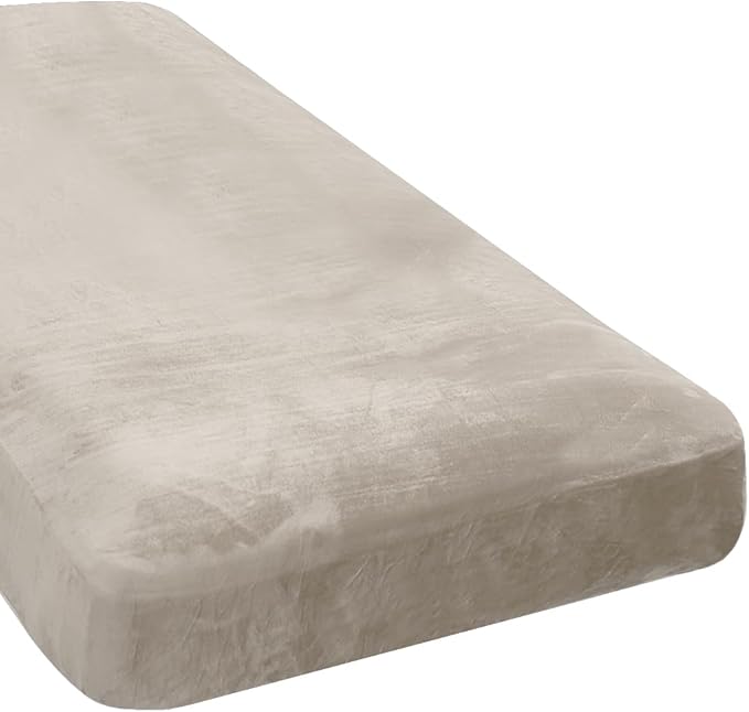 H.VERSAILTEX Velvet Stretch Individual Chaise Cover Sectional Couch Covers for L Shaped Sofa Both Left/Right Furniture Protector Seat Cushion Sofa Cover (1 Piece Chaise Cover, French Oak) by HVERSAILTEX